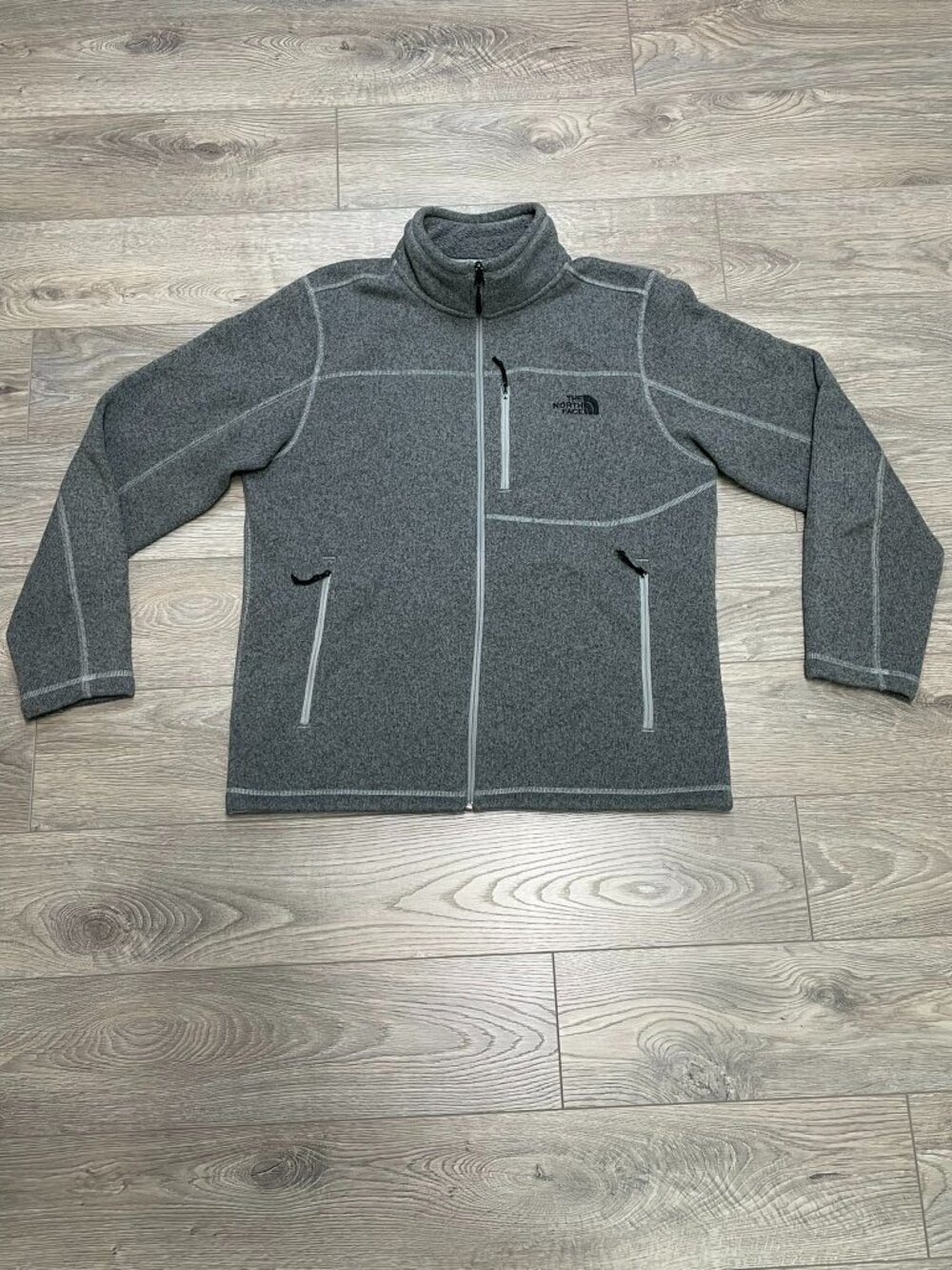 The North Face Men's‎ Gordon Lyons Full Zip Fleece Jacket Grey Sweater Size L